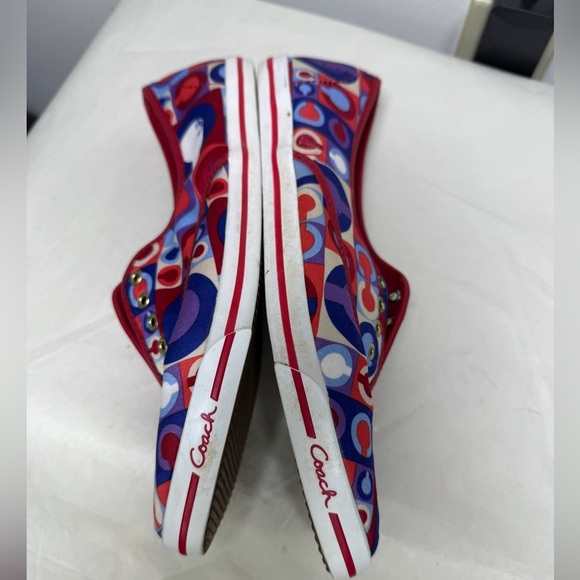 Coach Audrina Patchwork Satin Low Top Sneakers Sz 8.5 - Picture 8 of 10